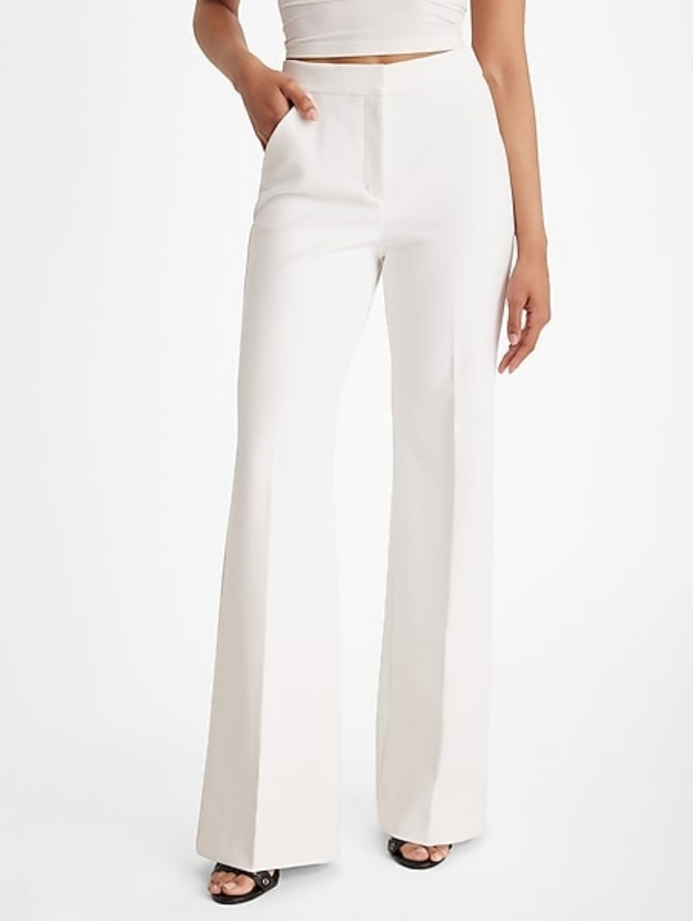 NWT! Express Editor Studio Stretch High-Waisted Flare Trouser. SOLD OUT COLOR!